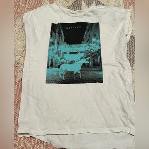 Tiny Whales Kids White unicorn Graphic Tank Top